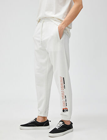 Jogger Eşofman Altı Kuru Kafa Baskılı Cepli Beli Bağcıklı