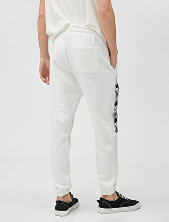 Jogger Eşofman Altı Kuru Kafa Baskılı Cepli Beli Bağcıklı