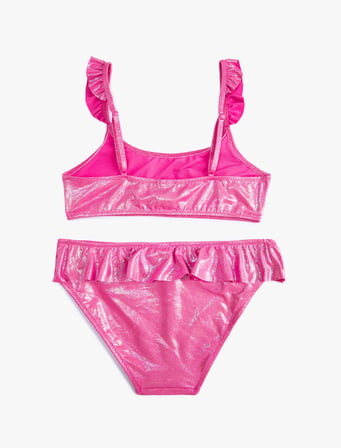 Bikini Set 2 Parça Fırfırlı Parlak