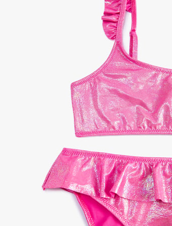 Bikini Set 2 Parça Fırfırlı Parlak