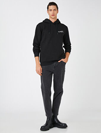 Atatürk Baskılı Kapşonlu Sweatshirt Şardonlu