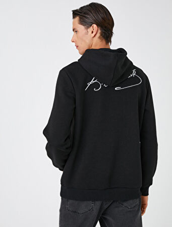 Atatürk Baskılı Kapşonlu Sweatshirt Şardonlu