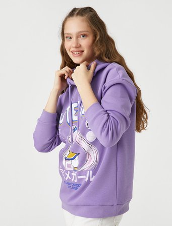 Anime Sweatshirt Kapüşonlu Oversize Uzun Kollu