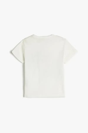 3SKG10263AK Koton Kız Çocuk T-shirt BEYAZ