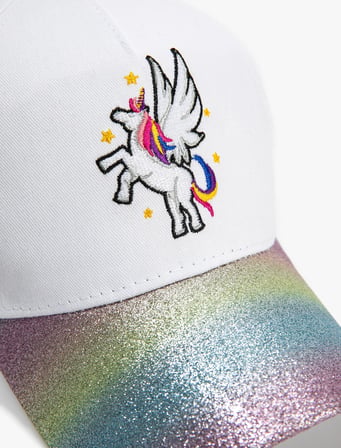 Unicorn Şapka Simli İşlemeli