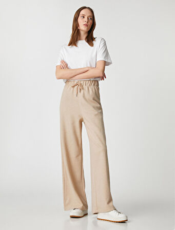 Rahat Pantolon Bol Paça Beli Bağlamalı