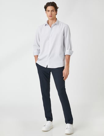 Basic Gömlek Klasik Manşet Yaka Uzun Kollu Non Iron