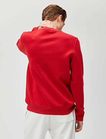 Yarış Temalı Sweatshirt Baskılı Bisiklet Yaka Uzun Kollu