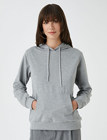 Basic Kapüşonlu Sweatshirt Kanguru Cepli