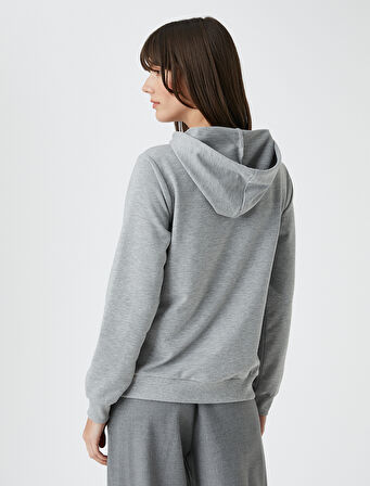 Basic Kapüşonlu Sweatshirt Kanguru Cepli