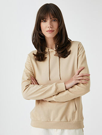 Basic Kapüşonlu Sweatshirt Kanguru Cepli