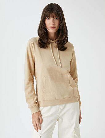 Basic Kapüşonlu Sweatshirt Kanguru Cepli