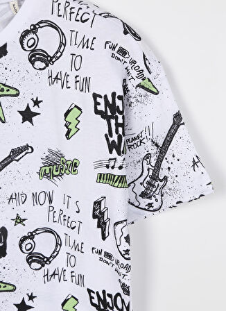 Koton Baskılı Beyaz Erkek Çocuk T-Shirt 3SKB10156TK