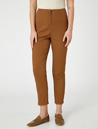 Dikiş Detaylı Kumaş Pantolon Dar Paça