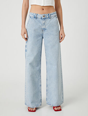 Yüksek Bel Kot Pantolon Ekstra Geniş Paça - Bianca Jeans