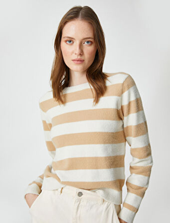 Yumuşak Dokulu Triko Kazak Bisiklet Yaka Uzun Kollu