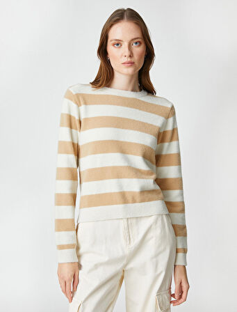 Yumuşak Dokulu Triko Kazak Bisiklet Yaka Uzun Kollu