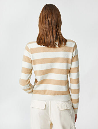 Yumuşak Dokulu Triko Kazak Bisiklet Yaka Uzun Kollu