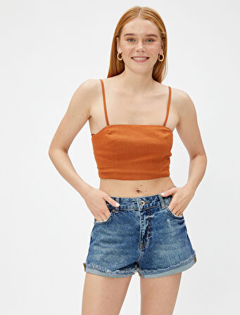 Keten Karışımlı Crop Bluz