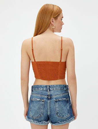 Keten Karışımlı Crop Bluz