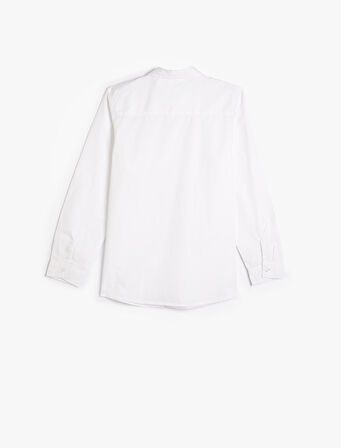 Gömlek Cep Detaylı Uzun Kollu Pamuklu Klasik Yaka