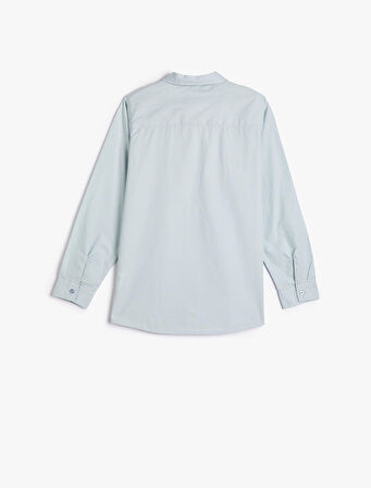 Gömlek Kravat Detaylı Uzun Kollu Pamuklu Klasik Yaka