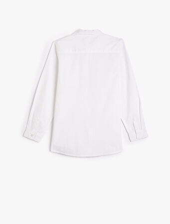 Gömlek Papyon Detaylı Uzun Kollu Pamuklu Klasik Yaka