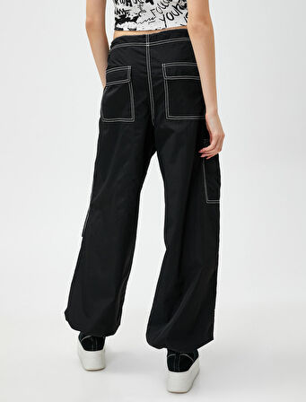 Paraşüt Pantolon Cep Detaylı Beli Lastikli Fermuarlı