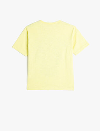 Yarış Temalı Tişört Slogan Detaylı Kısa Kollu Bisiklet Yaka