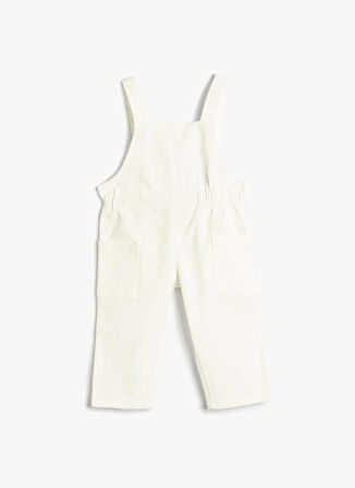 Koton Ekru Kız Bebek Askılı Düz Tulum 3SMG40029AW