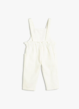Koton Ekru Kız Bebek Askılı Düz Tulum 3SMG40029AW