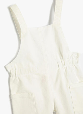 Koton Ekru Kız Bebek Askılı Düz Tulum 3SMG40029AW