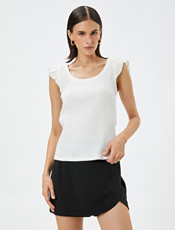 Fitilli Atlet U Yaka Kolları Fırfır Detaylı