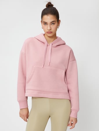Spor Sweatshirt Kapüşonlu Şardonlu Kanguru Cepli