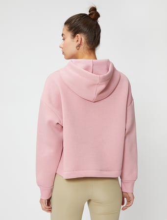 Spor Sweatshirt Kapüşonlu Şardonlu Kanguru Cepli