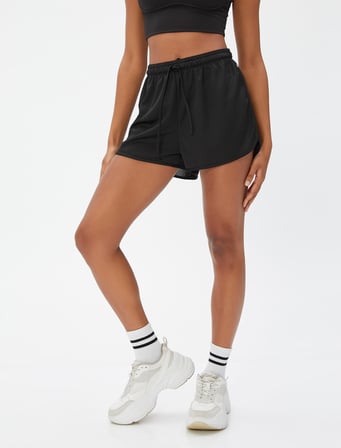 Spor Şort Beli Bağlamalı Relax Fit
