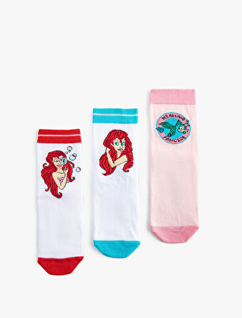 Deniz Kızı Temalı Çorap Seti 3'lü İşlemeli