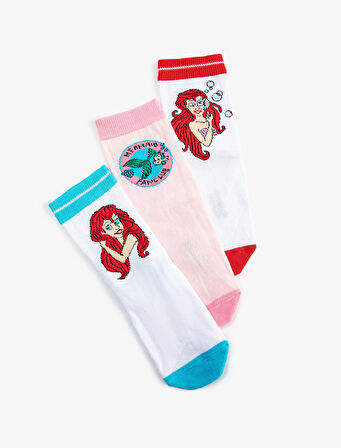 Deniz Kızı Temalı Çorap Seti 3'lü İşlemeli