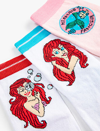 Deniz Kızı Temalı Çorap Seti 3'lü İşlemeli