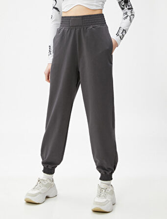 Jogger Eşofman Altı Yüksek Bel Cep Detaylı
