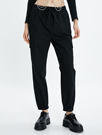 Kargo Gabardin Pantolon Beli Bağlamalı Cepli Pamuklu