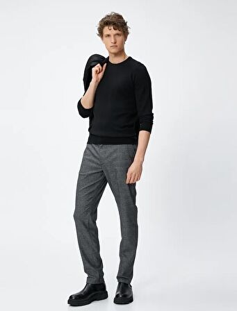 4WAM40004HW Koton Erkek  Kanvas Pantolon ANTRASİT EKOSELİ