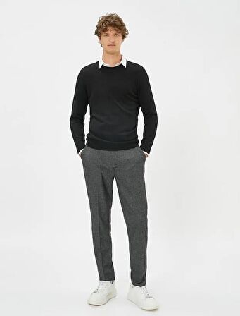 4WAM40005HW Koton Erkek  Kanvas Pantolon SİYAH