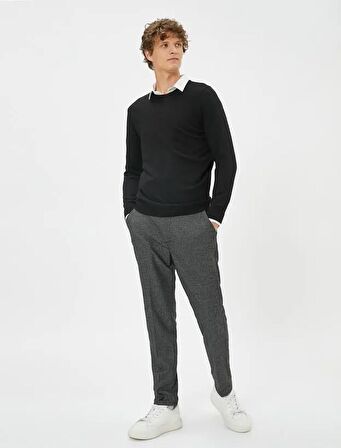 4WAM40005HW Koton Erkek  Kanvas Pantolon SİYAH