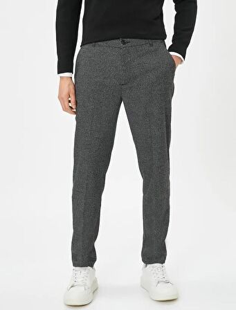 4WAM40005HW Koton Erkek  Kanvas Pantolon SİYAH