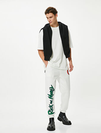 Rick and Morty Eşofman Altı Lisanslı Baskılı Beli Bağcıklı