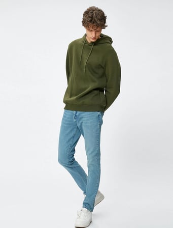 4WAM40011ND Koton Skinny MICHAEL Erkek Jean Pantolon AÇIK İNDİGO
