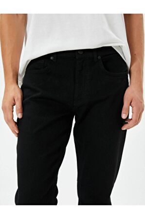 4WAM40031ND Koton Erkek Slim BRAD Jean Pantolon SİYAH