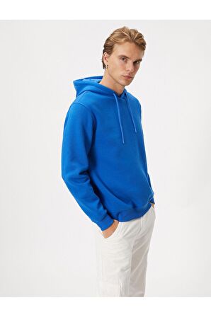 Basic Kapşonlu Sweat Uzun Kollu Şardonlu