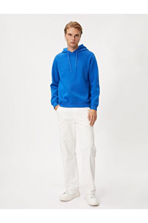 Basic Kapşonlu Sweat Uzun Kollu Şardonlu